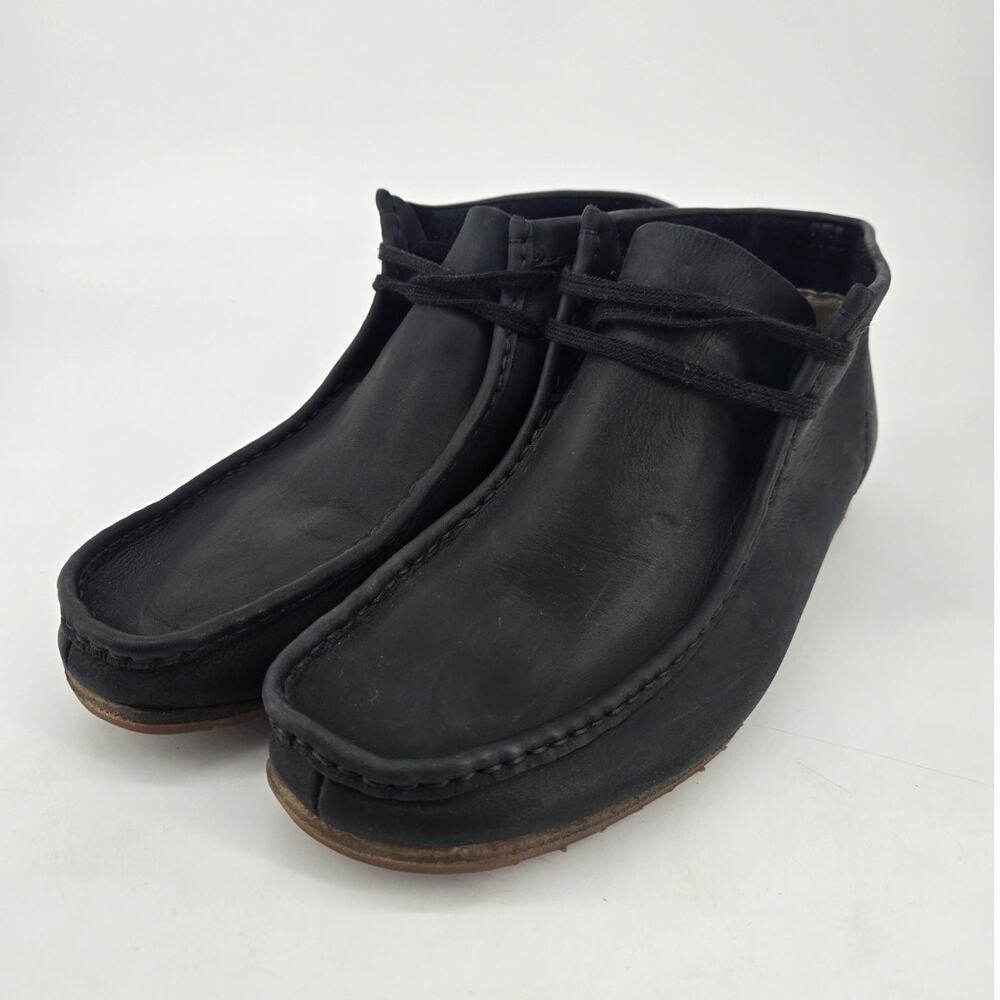 Clarks Originals Wallabee Chukka Black Leather Mens Boots Shoes Sz 12